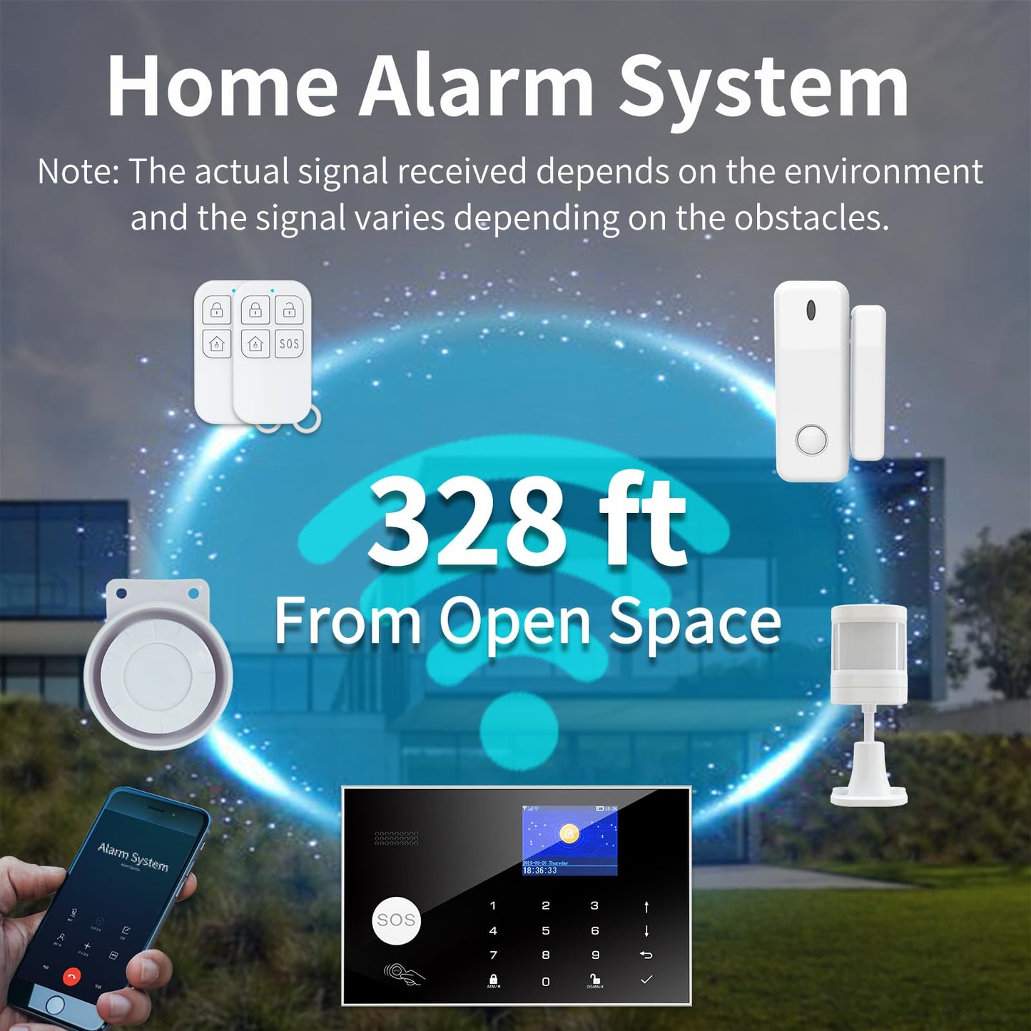 Alarm System for Home Security, Tuya Smart Home Security System, Home Alarm System No Monthly Fee,for Kids and Pet Safety,Work with Alexa and Google,for Apartment House Office,Villa