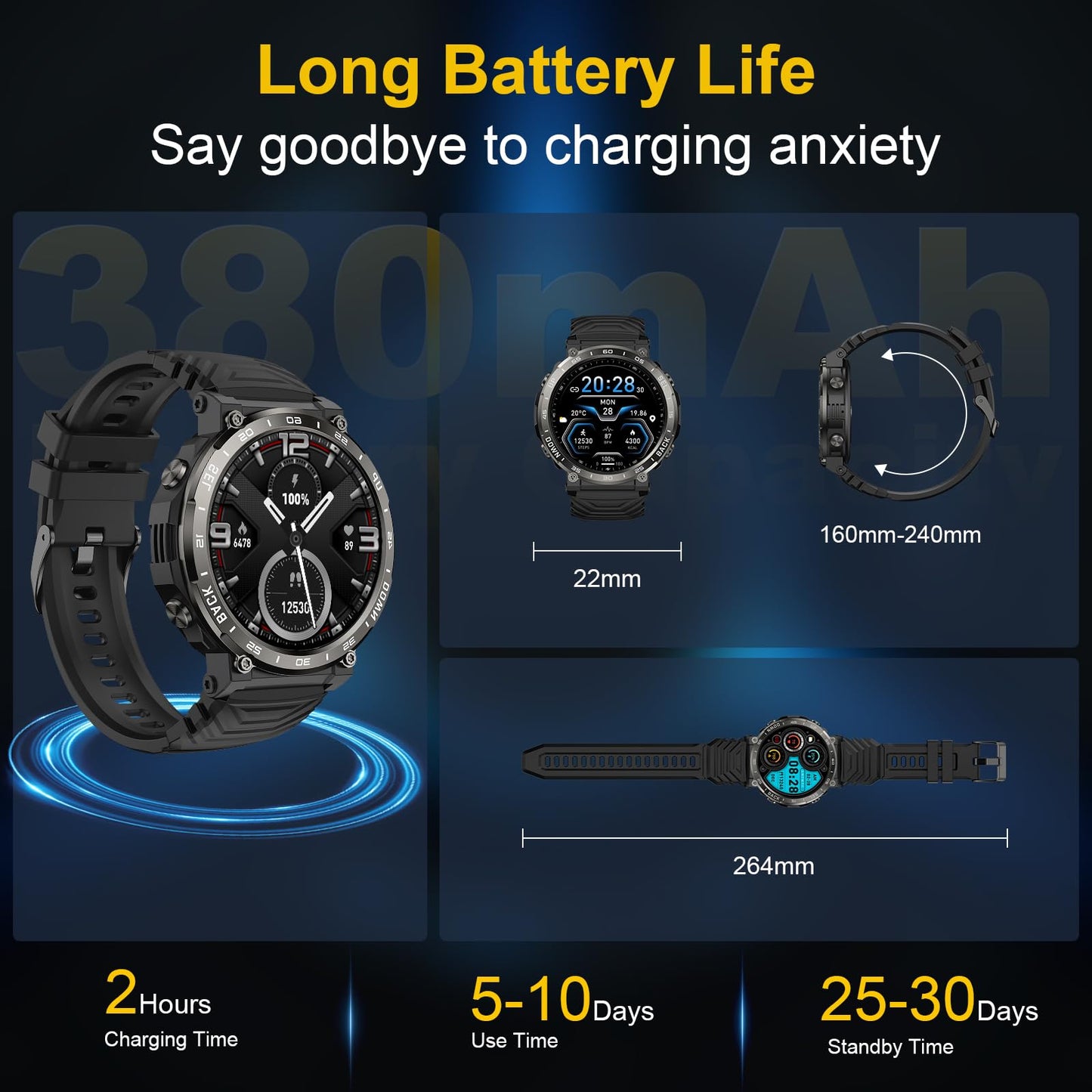 PYRODUM Smart Watches for Men Answer/Make Calls, 1.52" Military Smart Watch for Android/iPhone, 5ATM Waterproof Fitness Watch with 118 Sports Modes,24/7 Heart Rate/BP/Sleep Tracker, Rugged Smartwatch