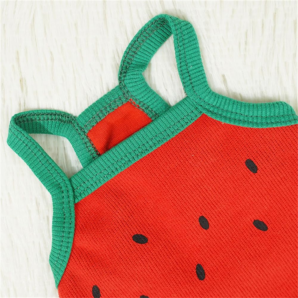 Dog Summer Clothes - Summer Funny Dog Clothes Cat Shirts Watermelon Dog Shirt Fruit Dogs Vest Cute Puppy Sleeveless Vest T-Shirt French Bulldog Tank Tops (Medium)