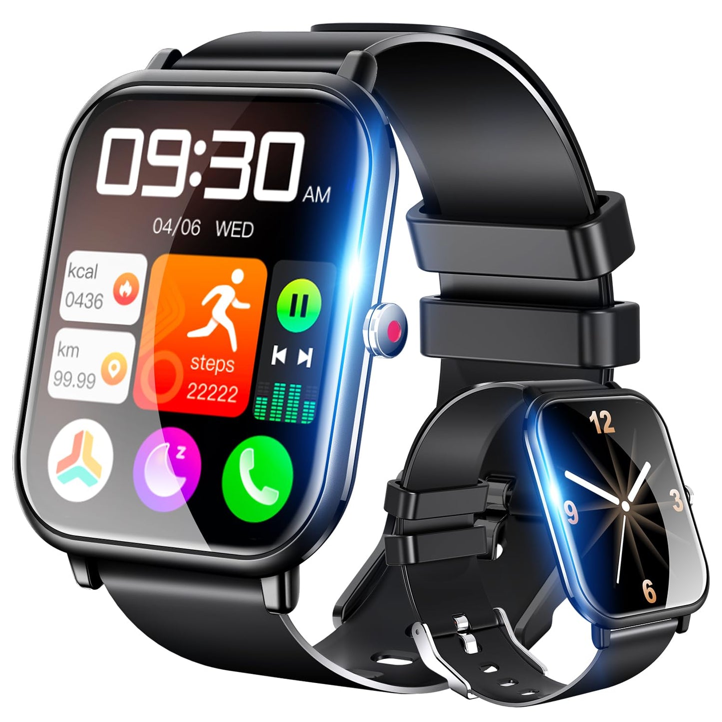 Smart Watch for Men Women, Smartwatch Fitness Tracker Watch for iOS and Android Phones, 1.9” Touchscreen, IP68 Waterproof Smarwatches with Heart Rate/Sleep Monitor Steps Calories Counter
