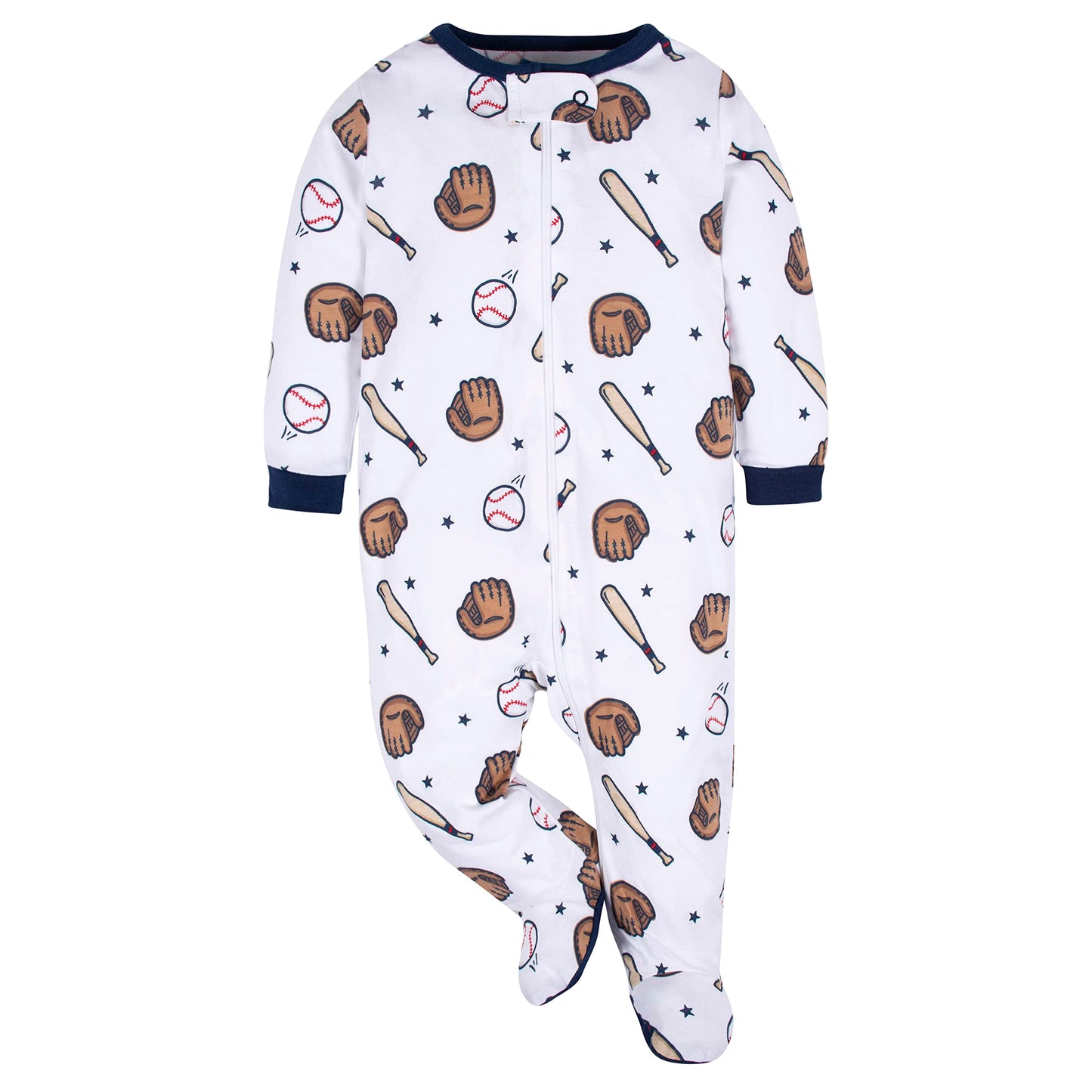 Gerber Baby Boy's 4 Pack Sleep 'N Play Footie, Sports Blue, 3-6 Months