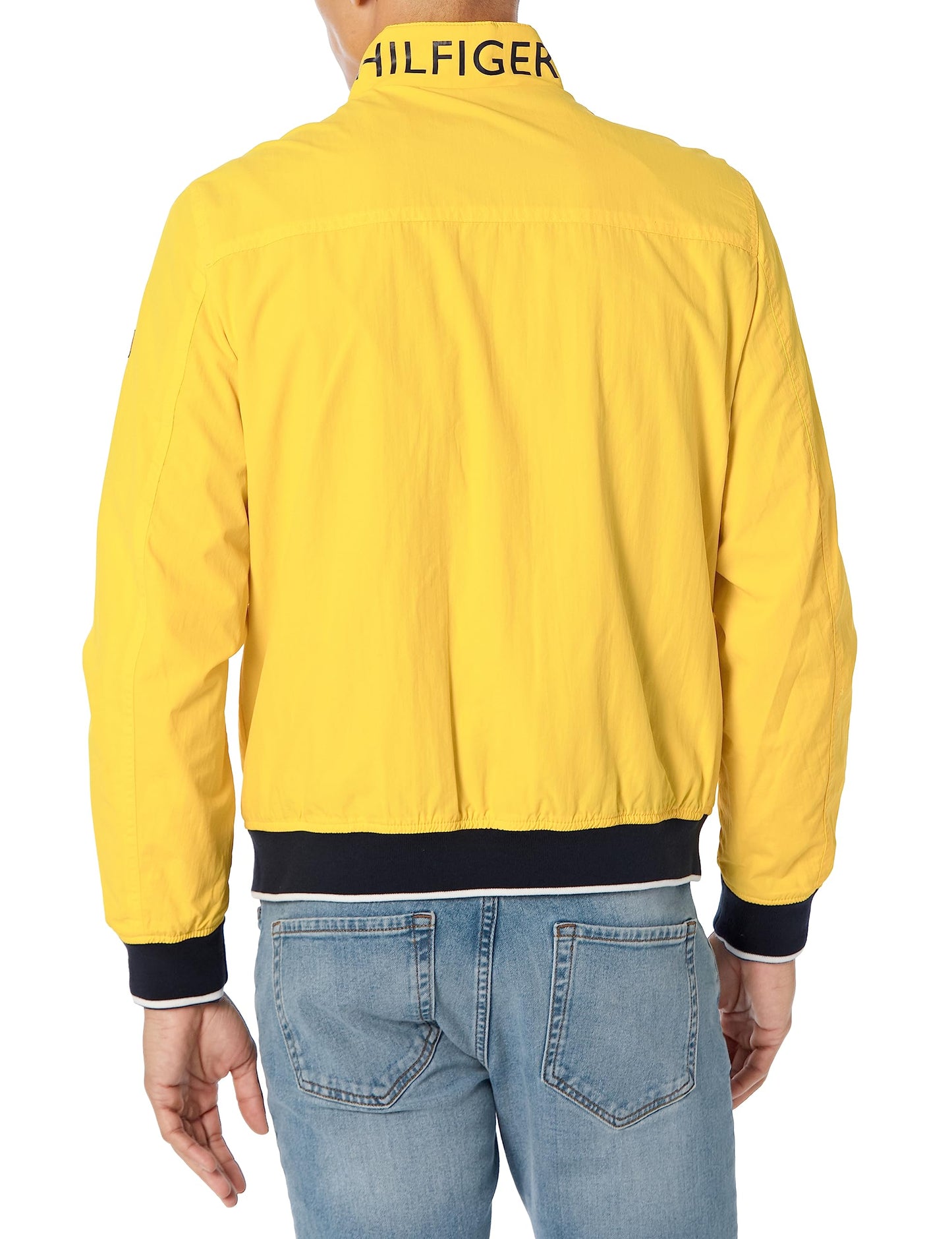 Chaqueta bomber Tommy Hilfiger Yachting para hombre, color amarillo cibernético, talla mediana