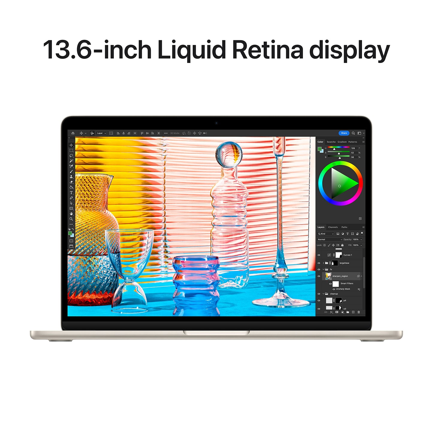 Apple 2022 MacBook Air Laptop with M2 chip: Built for Apple Intelligence, 13.6-inch Liquid Retina Display, 8GB RAM, 512GB SSD Storage, Backlit Keyboard, 1080p FaceTime HD Camera; Starlight