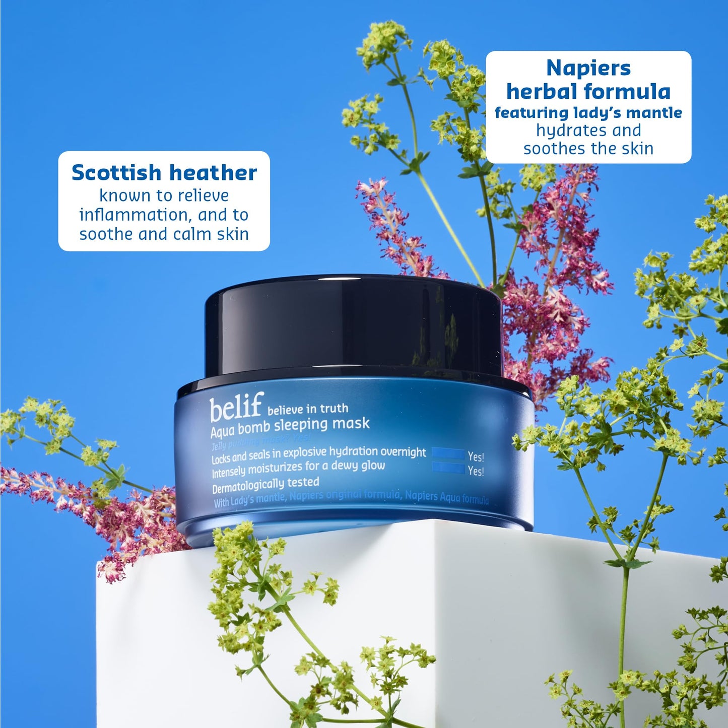 belif Aqua Bomb Sleeping Mask, Korean Overnight Jelly Moisturizer for Intense Hydration, Dullness Reduction, Skin Repair & Plumping, Glass Skin, 1.6 fl oz