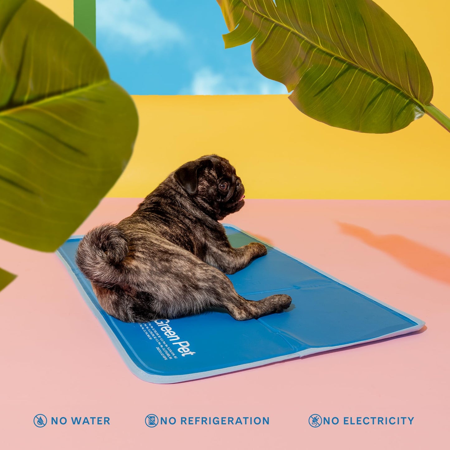 The Green Pet Shop Dog Mat, Extra Large - Pressure Activated Cooling Pad, (80 Plus Lb.) - Non-Toxic Gel, No Water or Electricity Needed for This XL Dog Mat