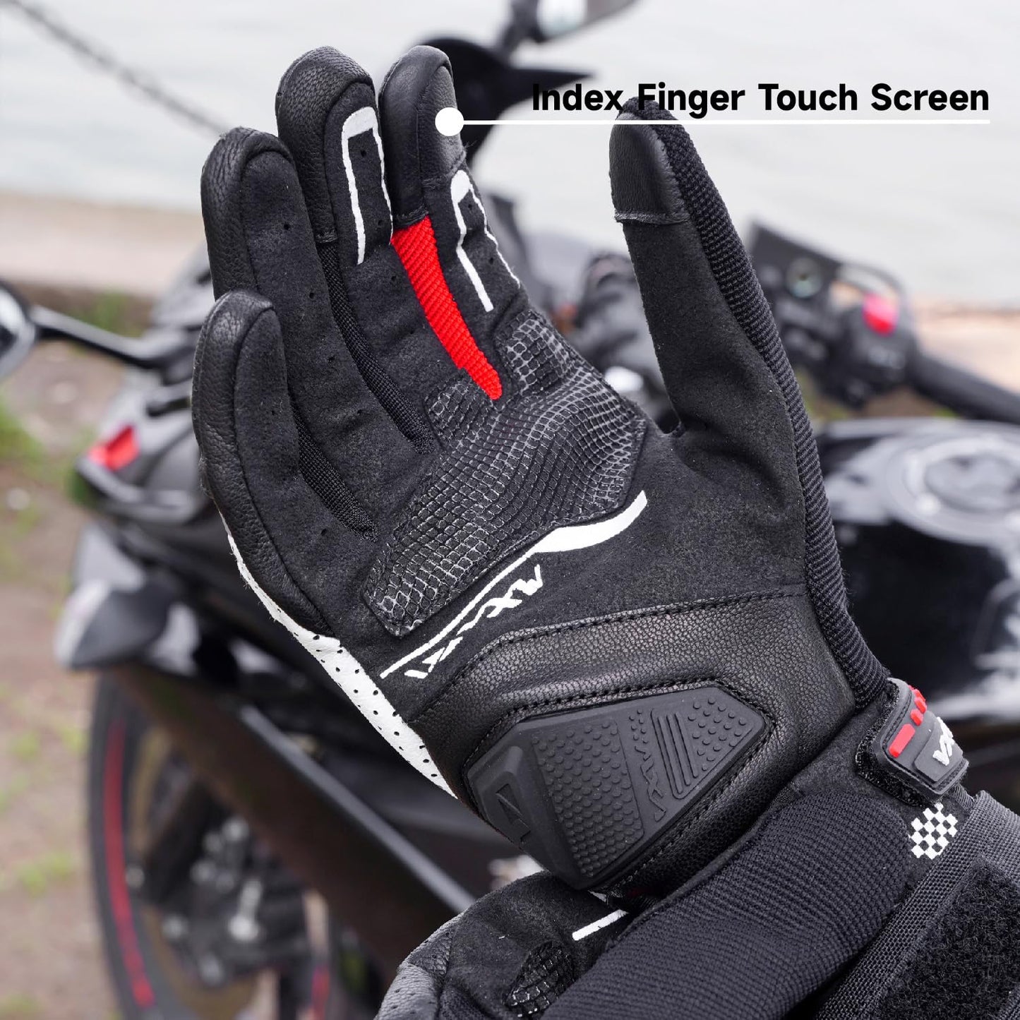VXW Motorcycle Gloves for Men and Women Full Finger Touchscreen Motorbike Gloves High Protection Biker Gloves for BMX ATV Road Racing(Medium)