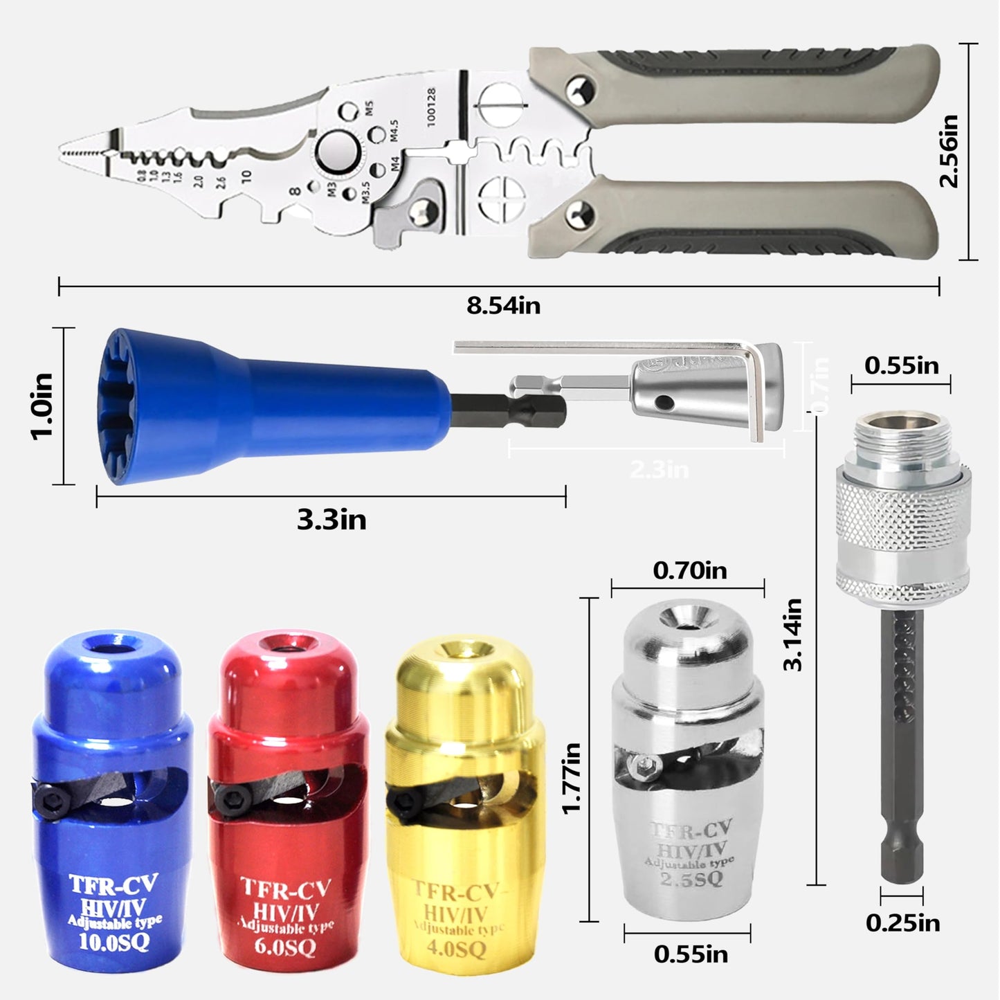 PENEYON Wire Twister Tool for Drill-6Set,2024 New Electric Wire Stripper Professional Electrician Tool Set with Multifunctional Wire Stripper,Wire Stripping and Twisting Tool