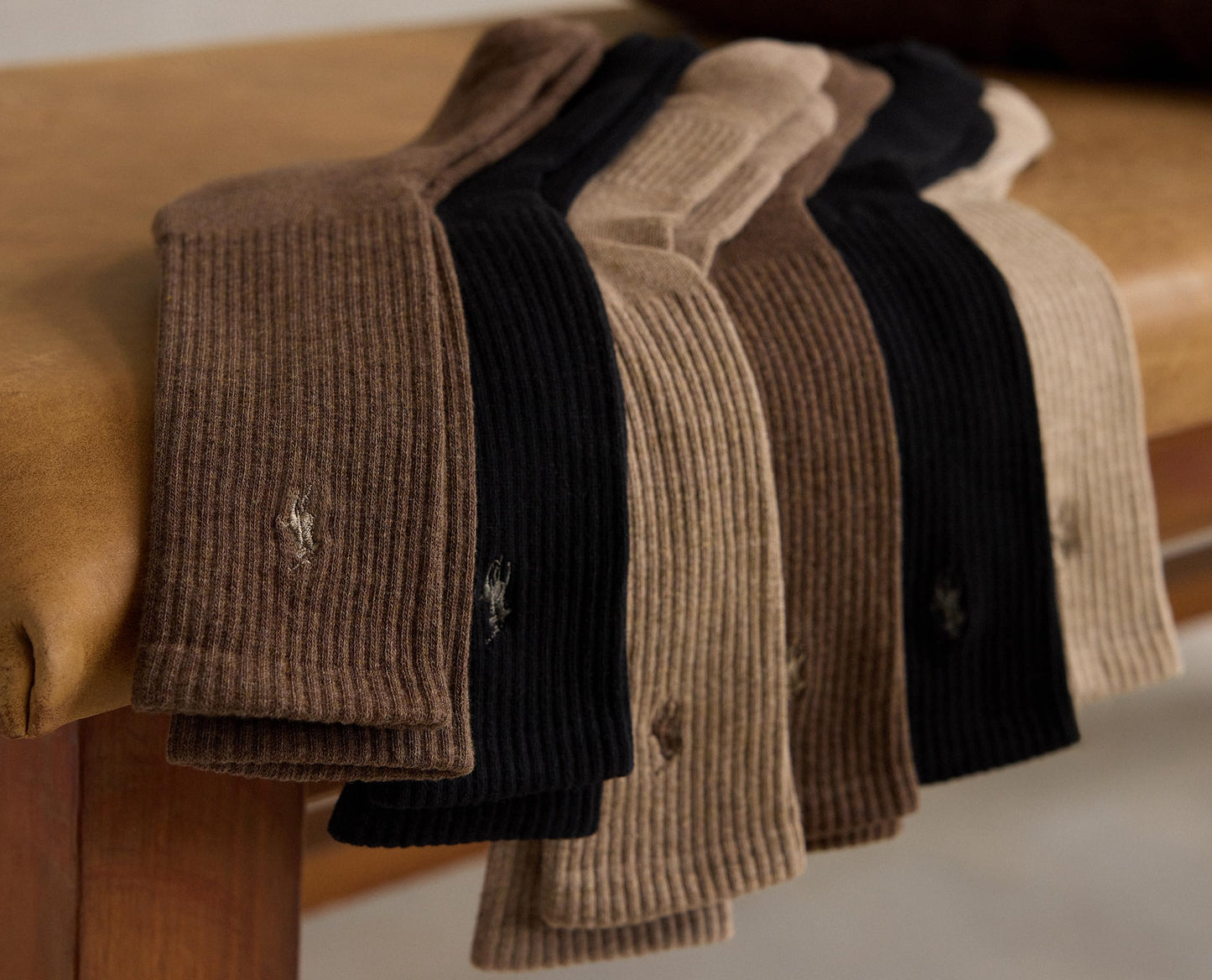 Polo Ralph Lauren Men's Athletic Performance Cotton Crew Socks-6 Pair Pack-Breathable Mesh & Sport Moisture Wicking, Brown, 6-12.5