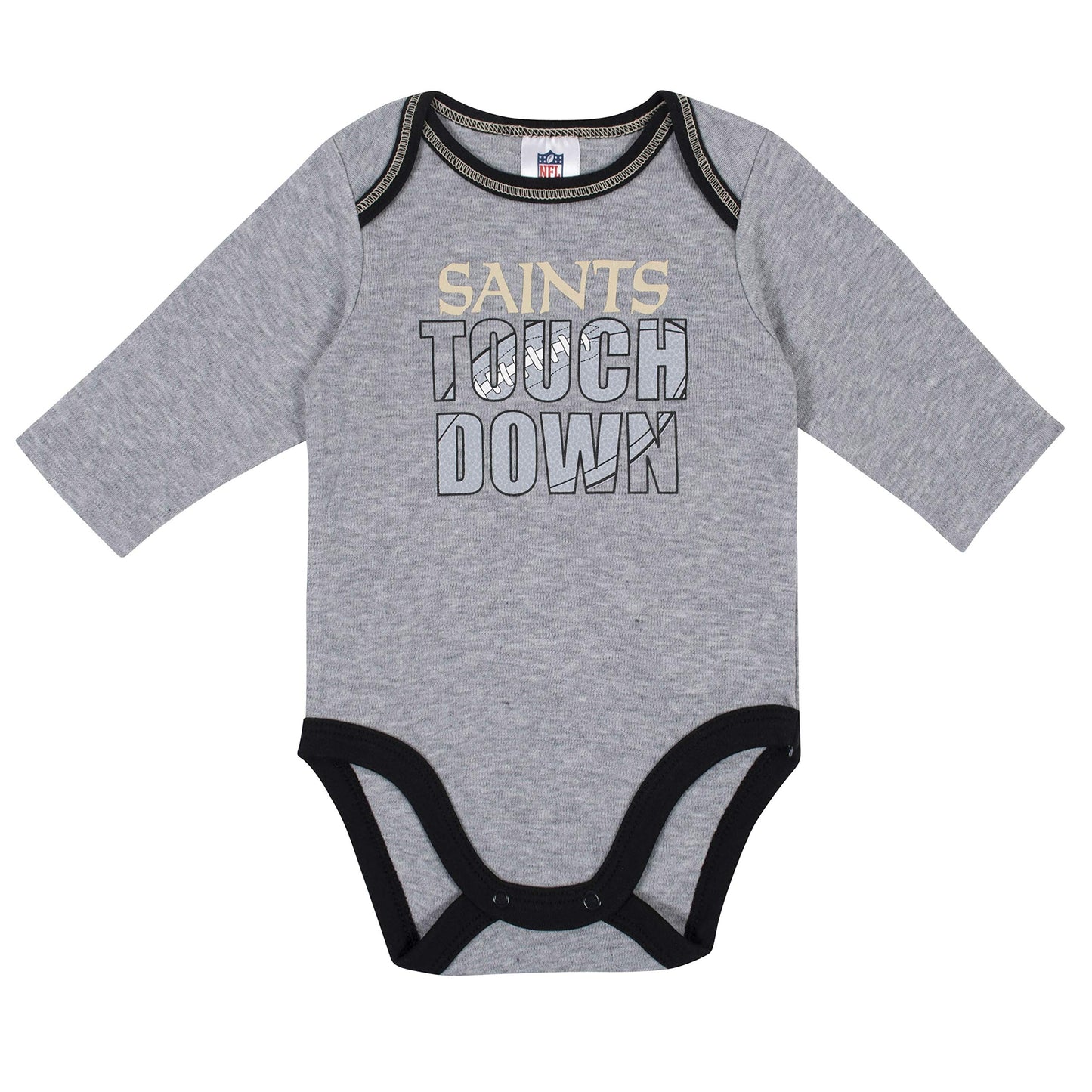 Gerber Unisex Baby NFL 2 Pack Long Sleeve Onesie Bodysuit, Team Color, 3-6 Months