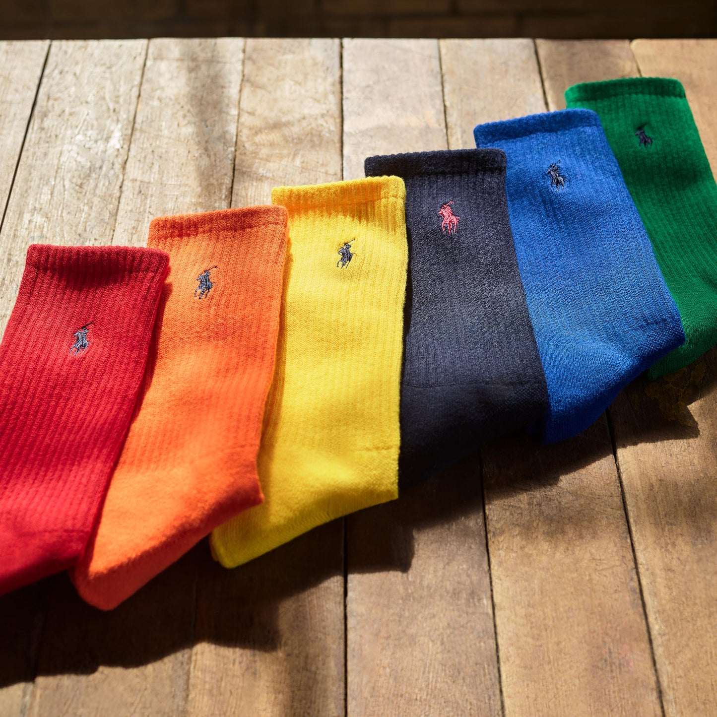 Polo Ralph Lauren Men's Athletic Performance Cotton Crew Socks-6 Pair Pack-Breathable Mesh & Sport Moisture Wicking, Brown, 6-12.5