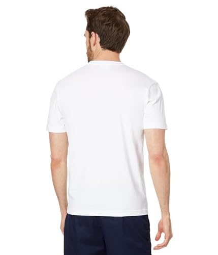 Lacoste Men's Short Sleeve Classic Fit Tee Shirt W/Large Wording, White, M