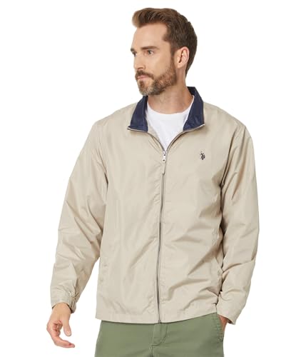 U.S. POLO ASSN. Men's USPA Basic Windbreaker Small Pony, Thompston Khaki