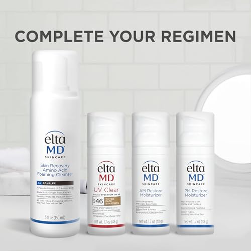 EltaMD AM Restore Face Moisturizer for Women and Men, Light Moisturizer Face Cream, Made with Niacinamide and Hyaluronic Acid, 1.7 oz Pump