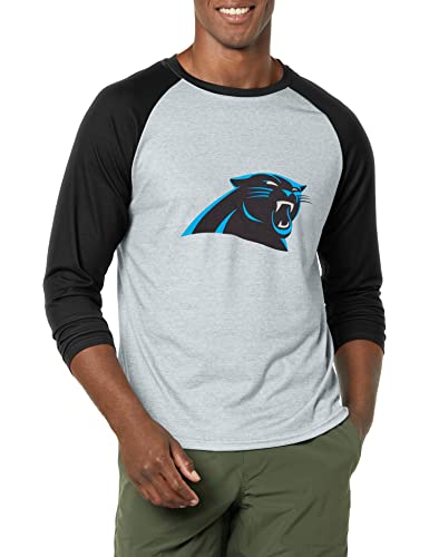 FOCO Men's NFL Team Raglan T-Shirt, Gray Big Logo, X-Large