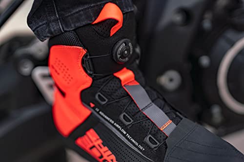 SHIMA Edge Vented, Motorcycle Shoes for Men - Breathable, Reinforced Street Riding Shoes with ATOP Closure System, Ankle Support, Anti-Slip Sole, Gear Pad (Red, 12,5)