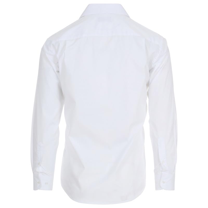 U.S. Polo Assn. White Slim Fit Long Sleeve Button Down Dress Shirts for Men - Wrinkle Free Long Sleeve Shirt Mens Formal