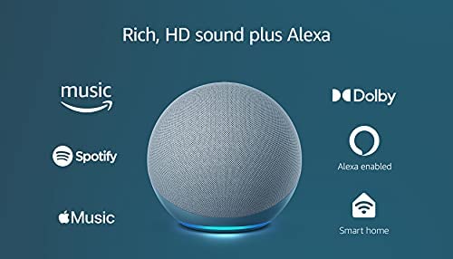 Amazon Echo (newest model), With premium sound, smart home hub, and Alexa, Twilight Blue