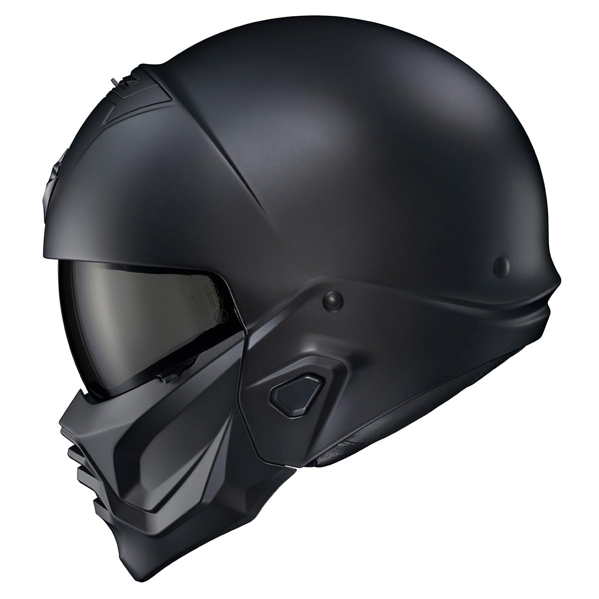 ScorpionEXO Covert 2 Open Face 3/4 Full Mode Motorcycle Helmet Bluetooth Ready Speaker Pockets Interchangeable Mouth Cover DOT Approved Solid (Matte Black - XL)