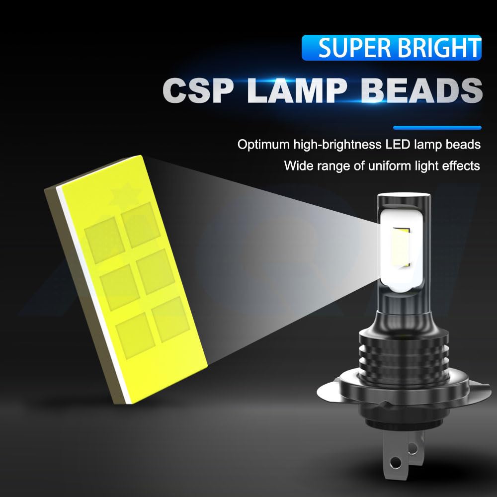 TJJTGBR For Yamaha YZF-R6 2006 2007 2008 2009 YZF-R1 2X Motorcycle LED Fog Bulbs,H7 Light Bulb, Super Bright 6500K, No Adapter Required 1:1 Mini Size H7 Light Bulb, Plug and Play, Pack of 2