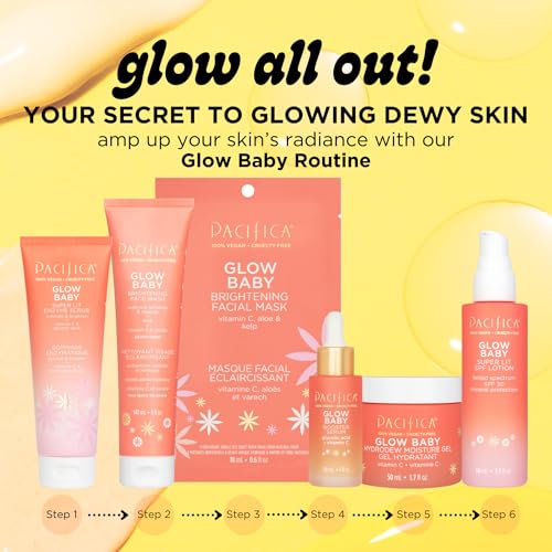 Pacifica Beauty Glow Daily Face Cleanser, Exfoliating, Vitamin C, AHA, Vanilla, For All Skin Types, Sulfate and Paraben Free, Vegan and Cruelty Free, 5 Oz