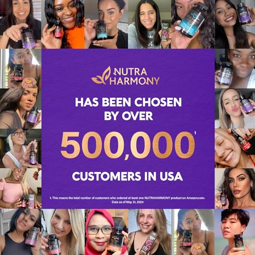 Hair Growth Support Pills with Biotin, Collagen, Keratin, Hyaluronic Acid - 25000mcg - Made in USA