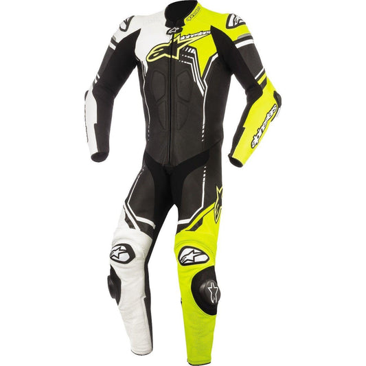 Alpinestars Men's GP Plus v2 Leather Motorcycle Riding Suit, Black/White/Yellow, 48