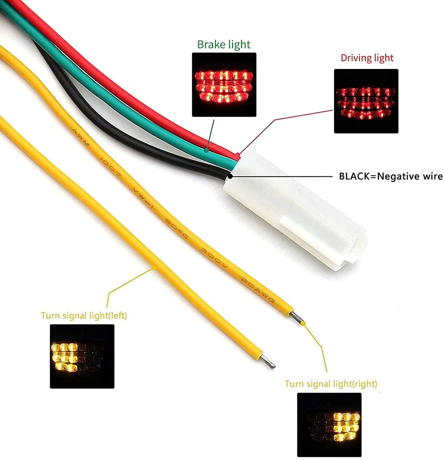 MZS Motorcycle Tail Light, LED Integrated Turn Signal Blinker Smoke Compatible with YZF R6 YZF-R6 RJ15 2008-2016