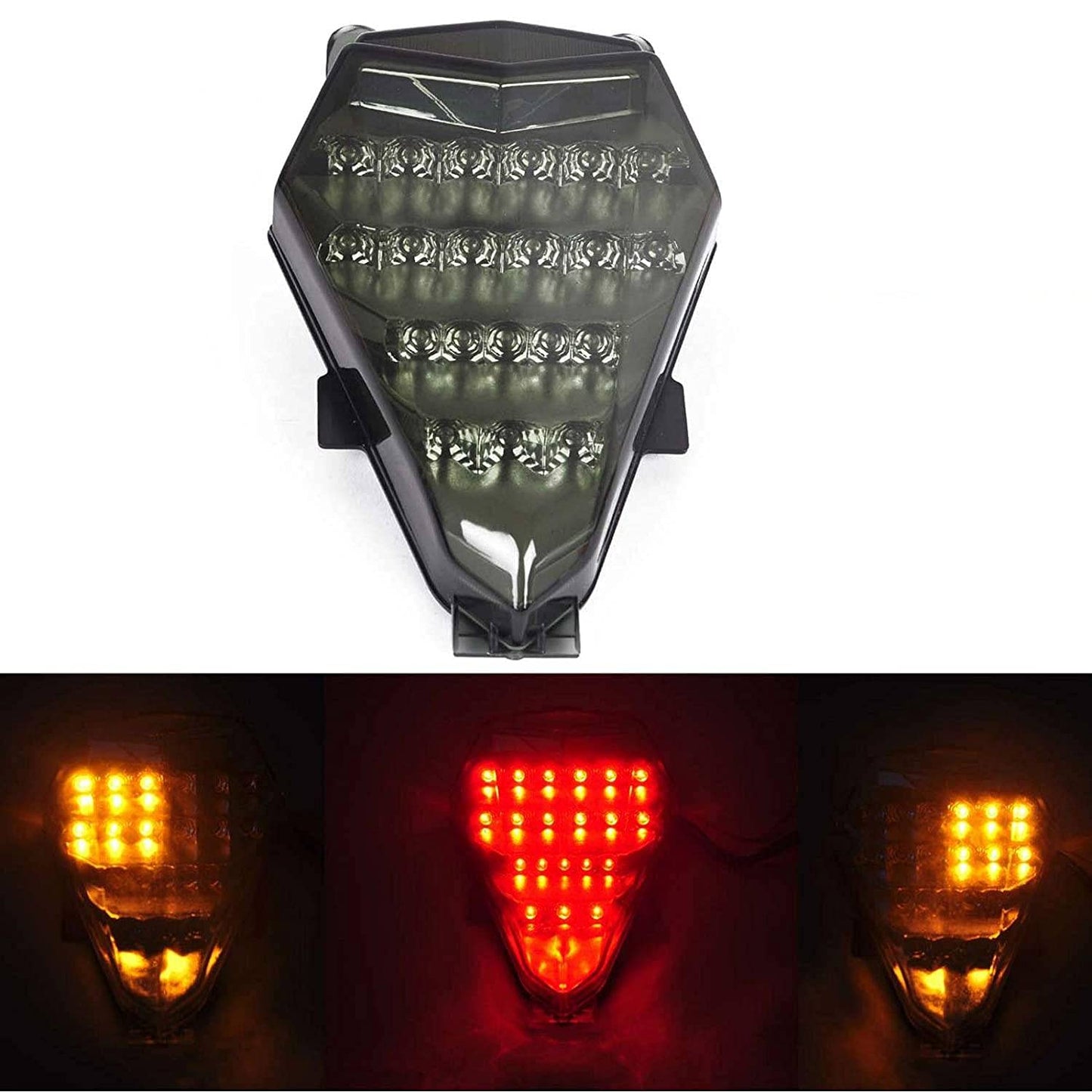 MZS Motorcycle Tail Light, LED Integrated Turn Signal Blinker Smoke Compatible with YZF R6 YZF-R6 RJ15 2008-2016