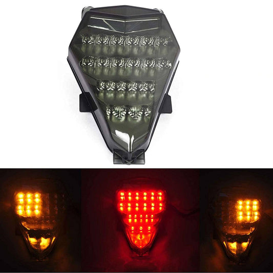 MZS Motorcycle Tail Light, LED Integrated Turn Signal Blinker Smoke Compatible with YZF R6 YZF-R6 RJ15 2008-2016
