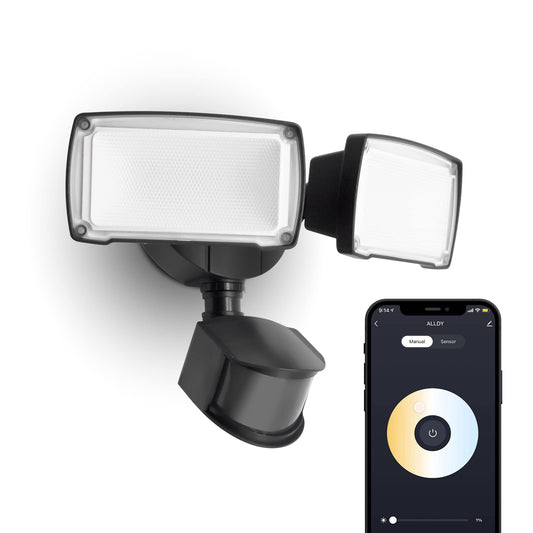 UME Smart WiFi LED Security Light Motion Sensor Outdoor, Work with Alexa/Google/SmartThings, 3000LM,2700-6500K,Waterproof,Dusk to Dawn Flood Light with APP Control Perfect for Yard,Exterio