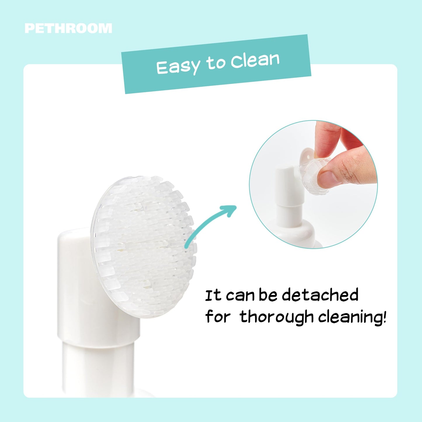 [PETHROOM] No-Rinse Paw Cleaner for Dogs & Cats | Portable, Quick Drying & Non-Sticky | Puppy Paw Washer with Soft Silicone Bristle | Deodorizing, Moisturizing, Allergy-Free Fragrance 2.87 fl oz.