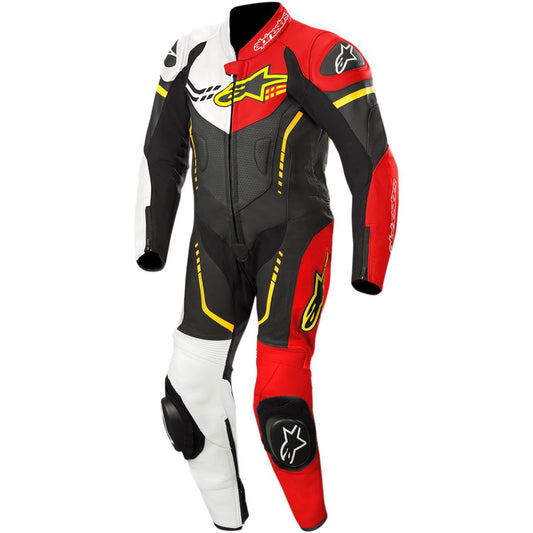 Alpinestars Youth GP Plus Cup Leather One-Piece Suit (140) (Black/White/Red Fluo/Yellow Fluo)
