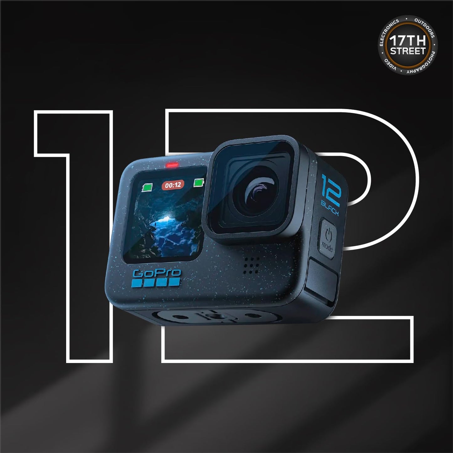 GoPro HERO12 Black 4K Camera with Hypersmooth Stabilization, and Waterproof Ultra-Rugged Design, Bundle with Extra Enduro Rechargeable Li-Ion Battery and SanDisk 128GB Extreme Memory Card