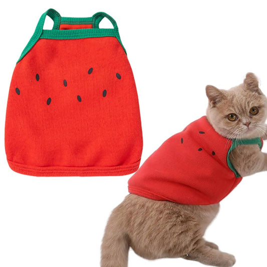 Dog Summer Clothes - Summer Funny Dog Clothes Cat Shirts Watermelon Dog Shirt Fruit Dogs Vest Cute Puppy Sleeveless Vest T-Shirt French Bulldog Tank Tops (Medium)