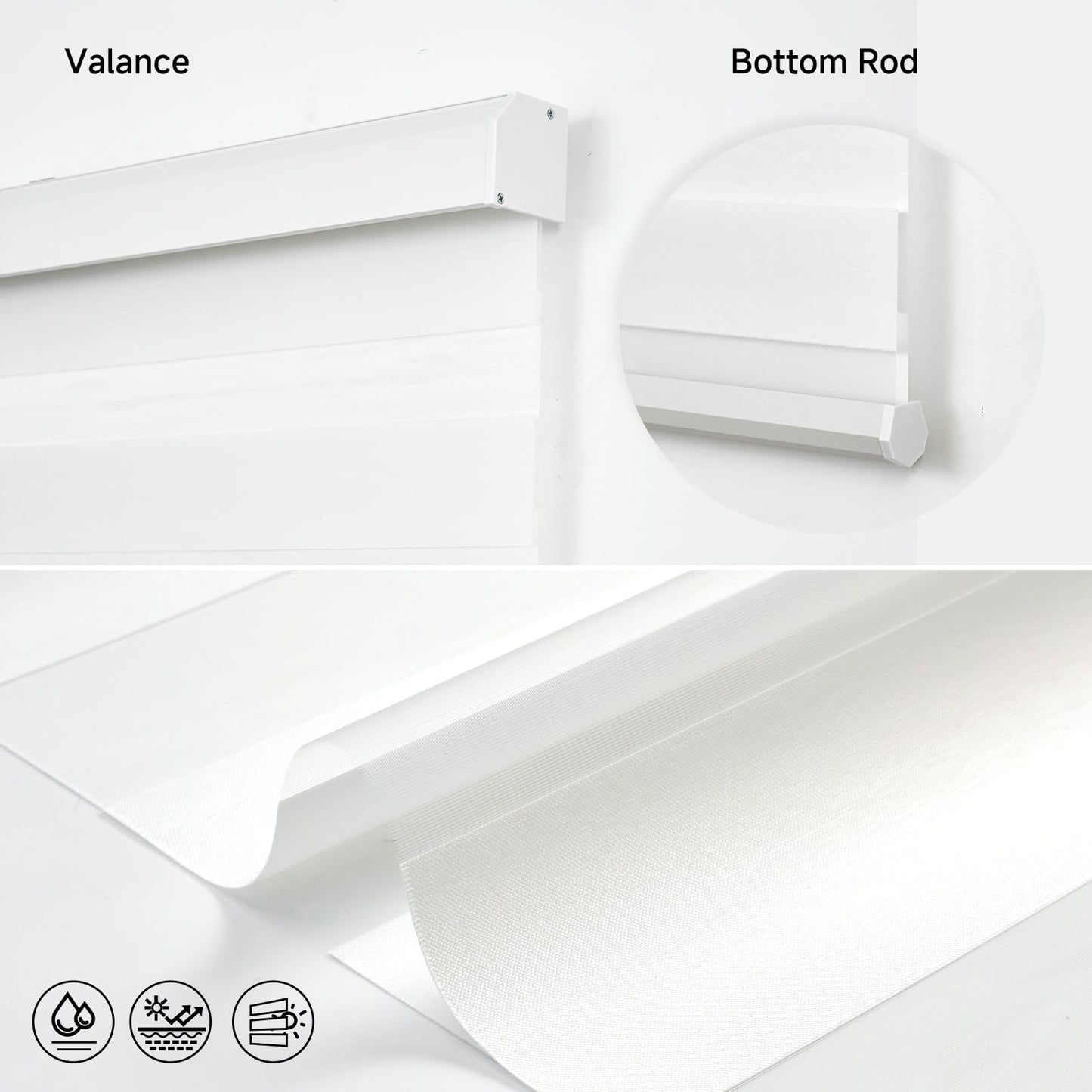 JOYENG Motorized Zebra Blinds Compatible with Alexa, Smart Dual Layer Shades with Privacy Light Control, Electric Horizontal Window Blind Customized Size for Home Office (Luxury White)