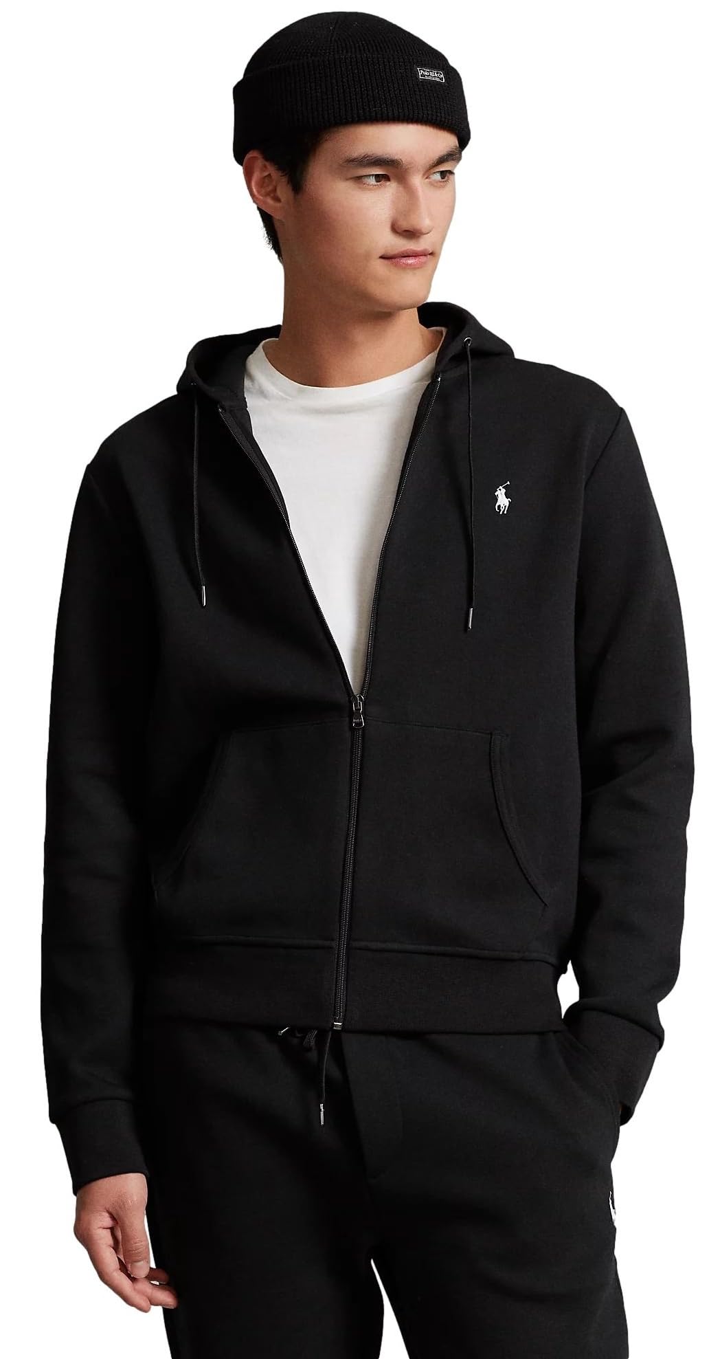 POLO RALPH LAUREN Double Knit Tech Fleece Hoodie - L - Black