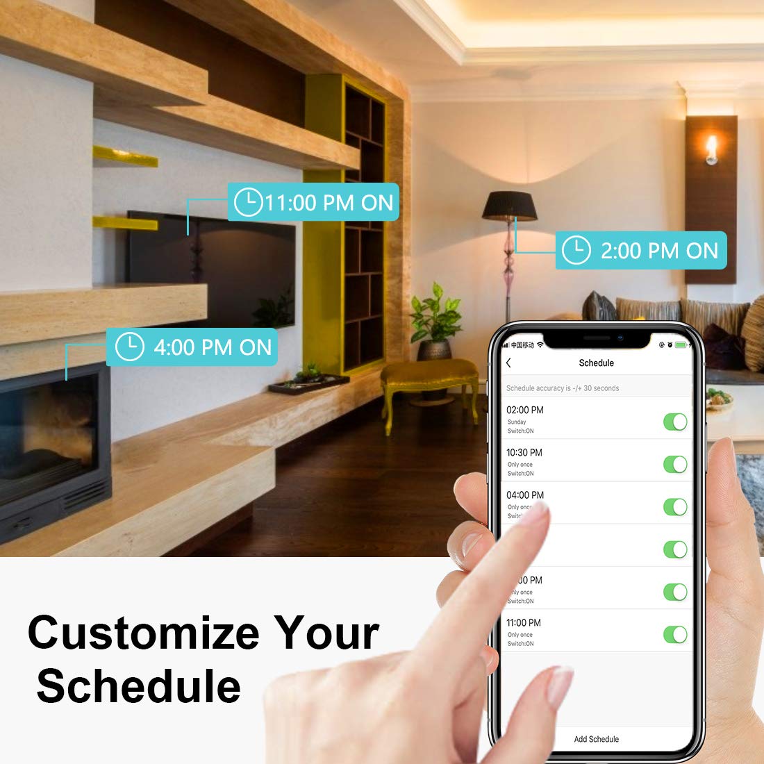 Aoycocr Smart Plug 4-Pack, Bluetooth Wi-Fi Smart Outlet for Smart Home, Remote Control Lights and Devices from Anywhere, No Hub Required, ETL Certified