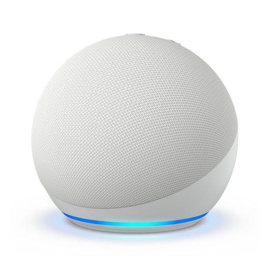Amazon Echo Dot (newest model), With bigger vibrant sound, helpful routines and Alexa, Glacier White