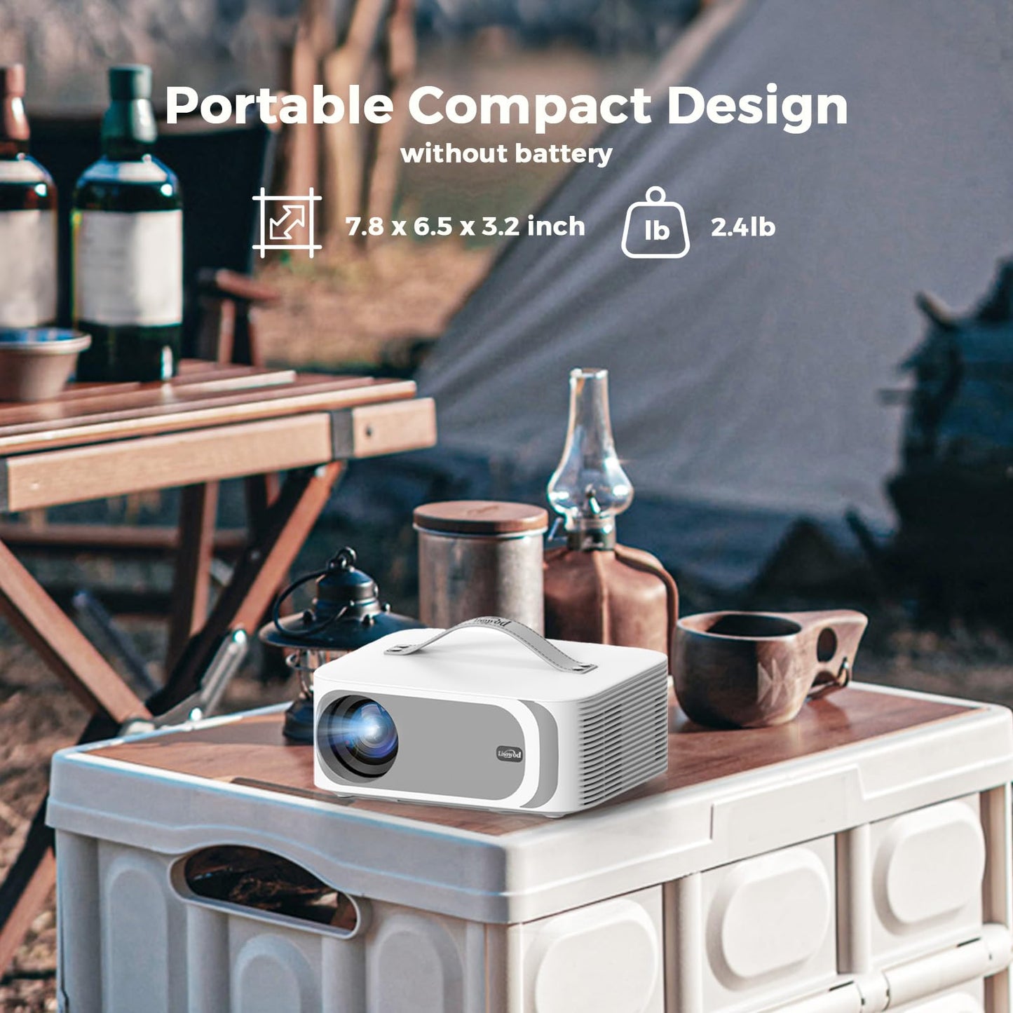 [Netflix-Licensed&Dolby Audio]Projector-4K with WiFi 6&Bluetooth, Lisowod Native 1080P 800ANSI Outdoor Portable-Projector, Electric Focus 4D/4P Keystone Smart Projector with Netflix/YouTube/PrimeVideo