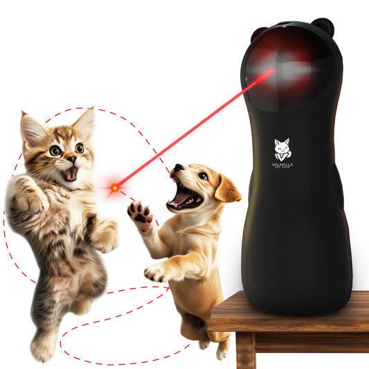 Valhalla Pet Shop Automatic Cat Laser Toy, Interactive Laser Cat Dog Toys, Indoor Cat Toys, Rare 2025 Black Model, Multiple Trajectories, High & Low Speed for Cats Dogs & Kittens, USA Retailer