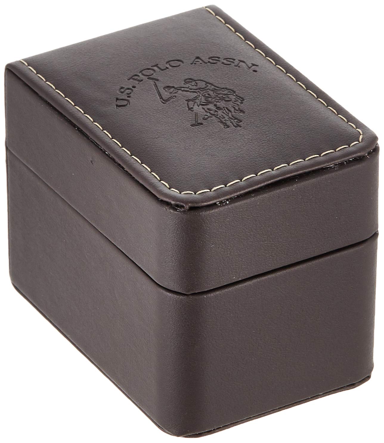 Accutime U.S. Polo Assn. Men's Silver-Toned Watch with a Black Dial, Automatic Quartz Metal/Alloy, Fold-Over-Clasp Watch - USC80515