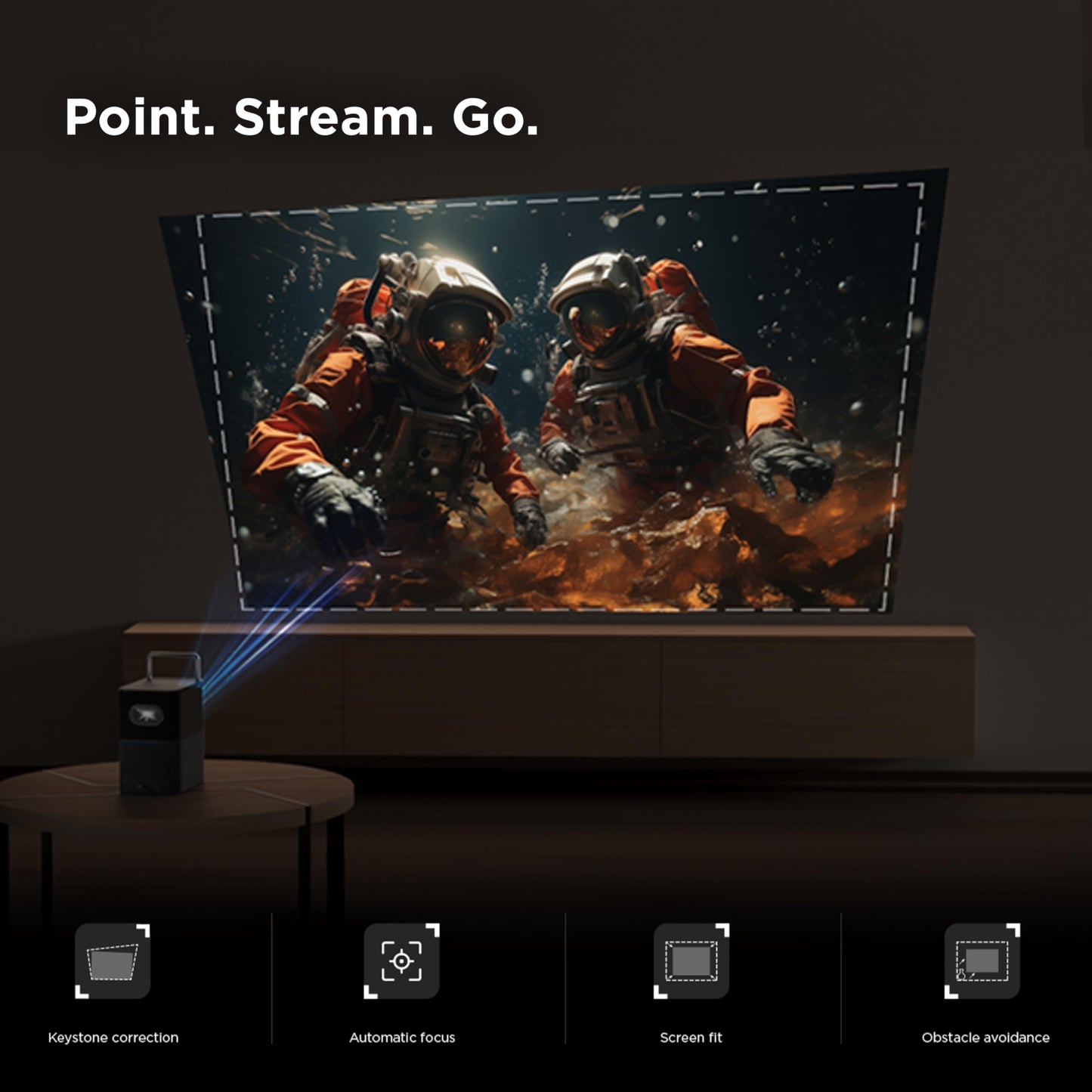 TCL A1 1080p FHD Smart Projector with Google TV and Netflix Certified, Outdoor/Indoor, WiFi/Bluetooth, 16W Audio, Dolby Digital Audio Processing, Game Mode, 120-Inch Screen