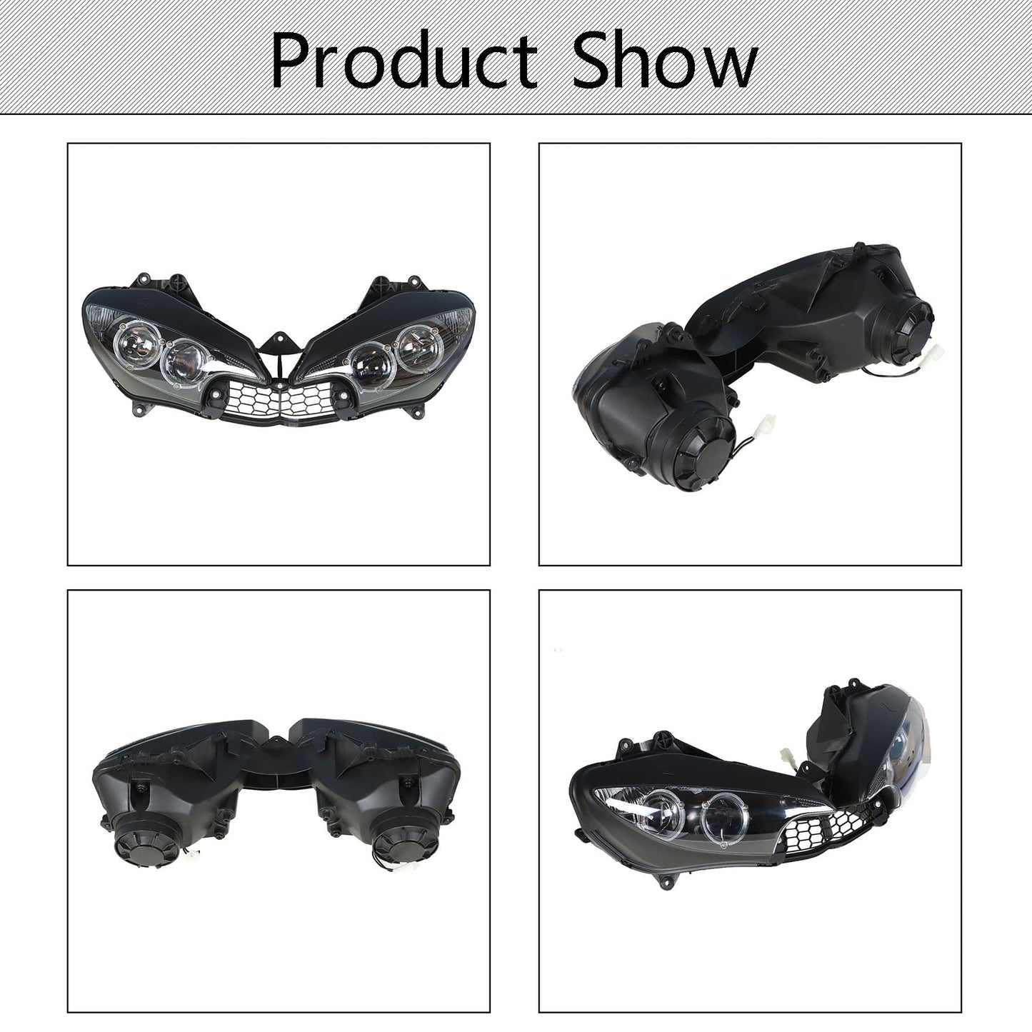 waltyotur Motorcycle Front Headlight Headlamp Replacement for Yamaha YZF R6 2003-2005 & R6S 2006-2009