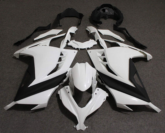 Injection Molded ABS Plastic Fairing Bodywork Kit fits for Kawasaki Ninja 300 2013 2014 2015 2016 2017,Unpainted White