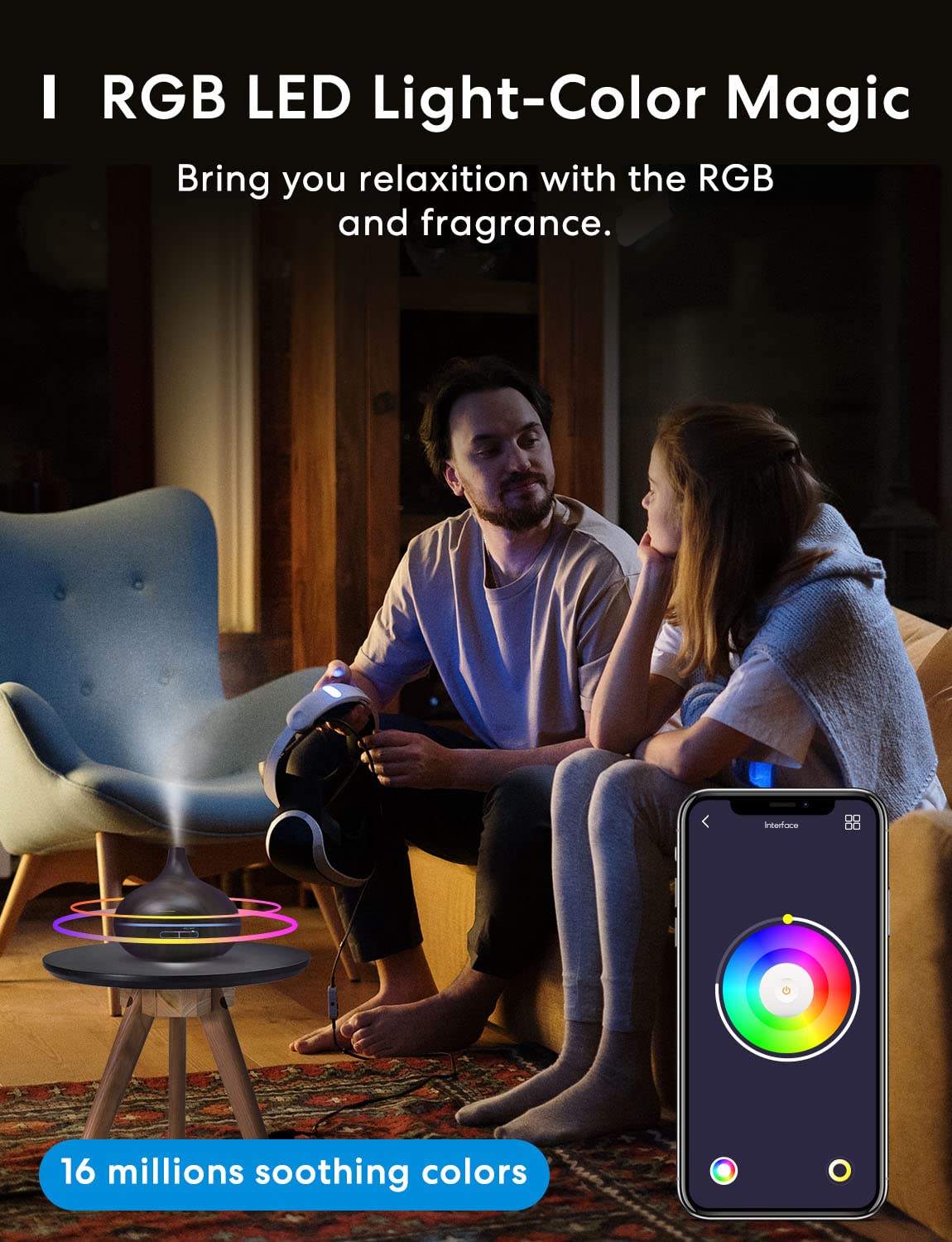 Meross Smart WiFi Essential Oil Diffuser Works with Apple HomeKit & Alexa, Ultrasonic Aromatherapy Diffuser & Mist Humidifier with Voice & APP Remote Control, Schedule & Timer, RGB Light