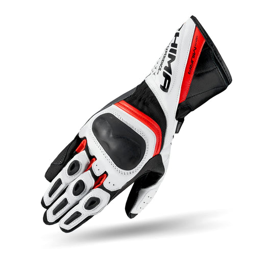 SHIMA MIURA Motrocycle Gloves for Women - Touchscreen Summer Sport Leather Biker Riding Gloves with Protector, Reinforced Palm (Red Fluo, XS)