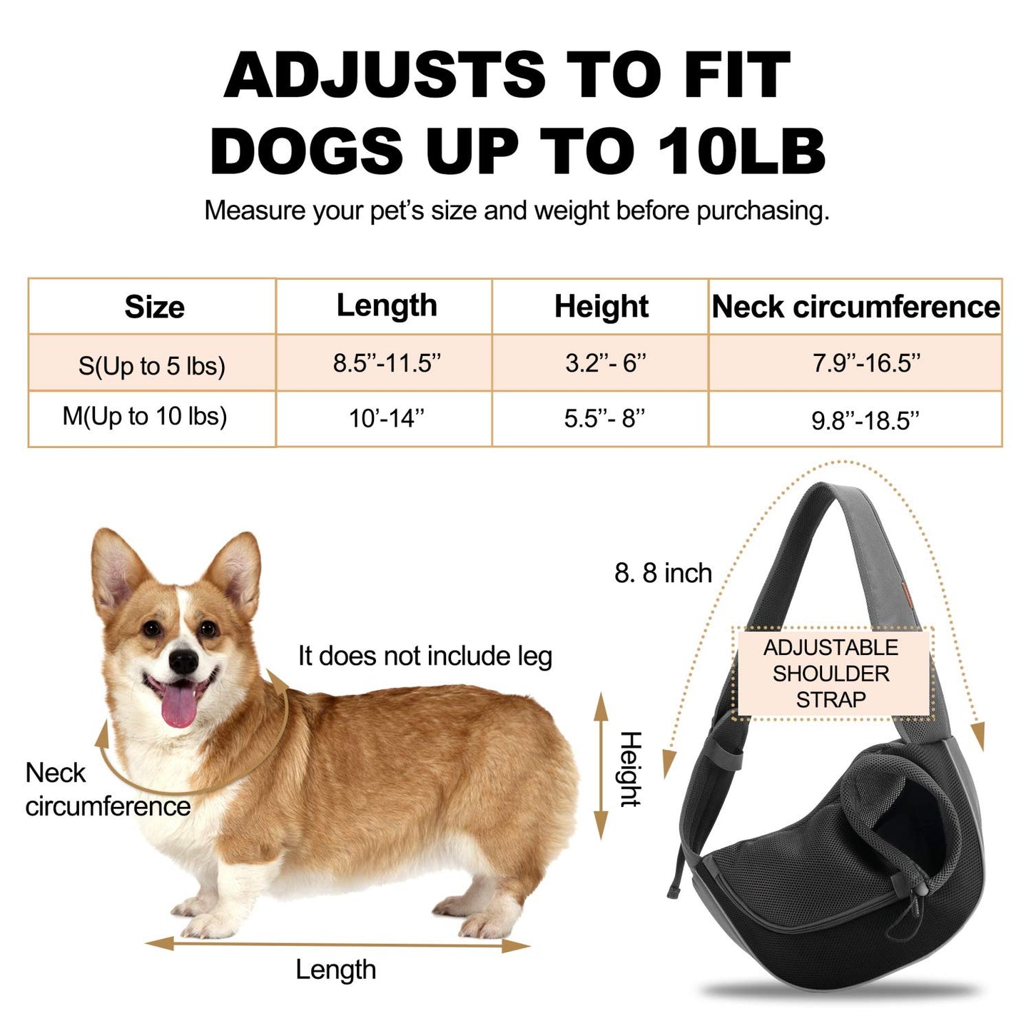 FDJASGY Pet Sling Carrier for Small Dogs Cats,Breathable Mesh Travelling Hand Free Puppy Backpack with Pouch and Adjustable Strap Carrier