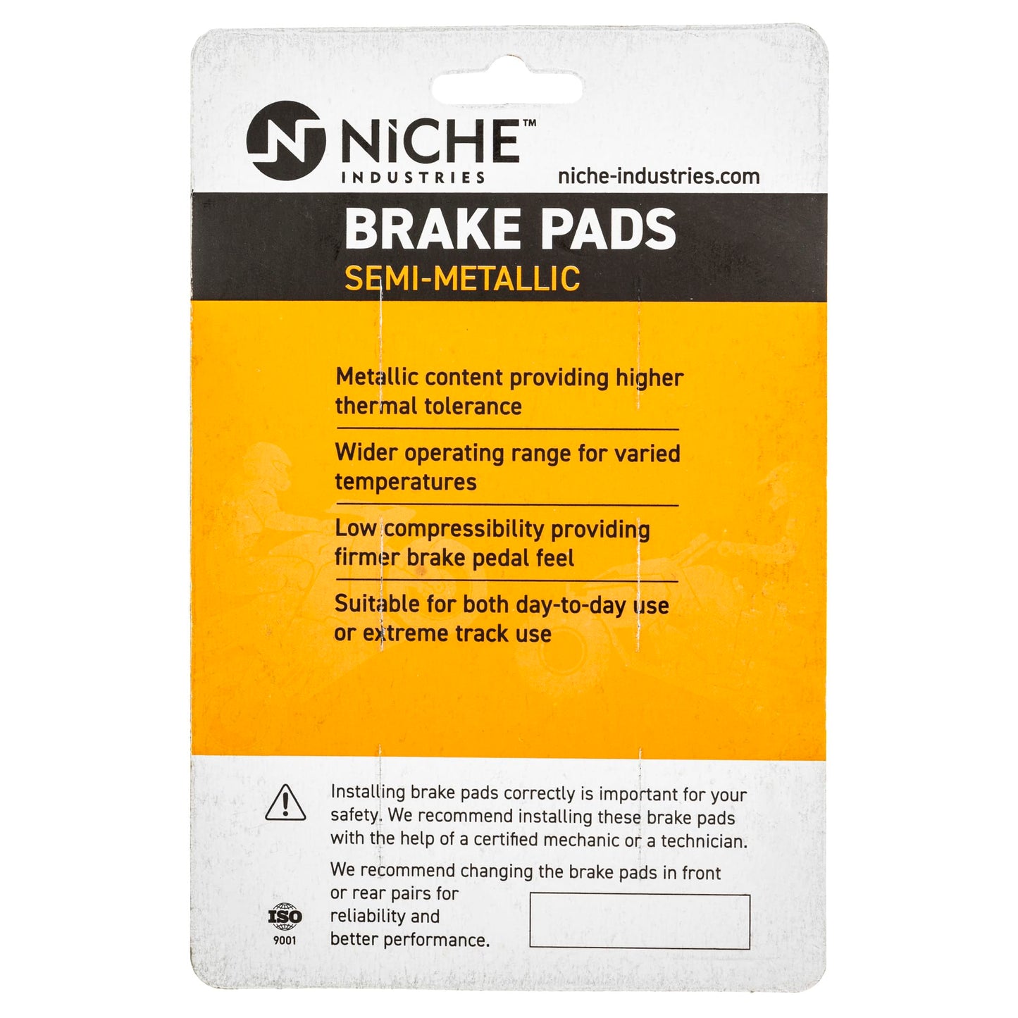NICHE Front Brake Rotor Pad Semi Metallic Kit for Kawasaki Ninja ZX6R ZZR600 43082-1251 43082-1285 41080-1442-A4