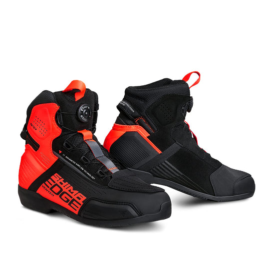 SHIMA Edge Vented, Motorcycle Shoes for Men - Breathable, Reinforced Street Riding Shoes with ATOP Closure System, Ankle Support, Anti-Slip Sole, Gear Pad (Red, 12,5)