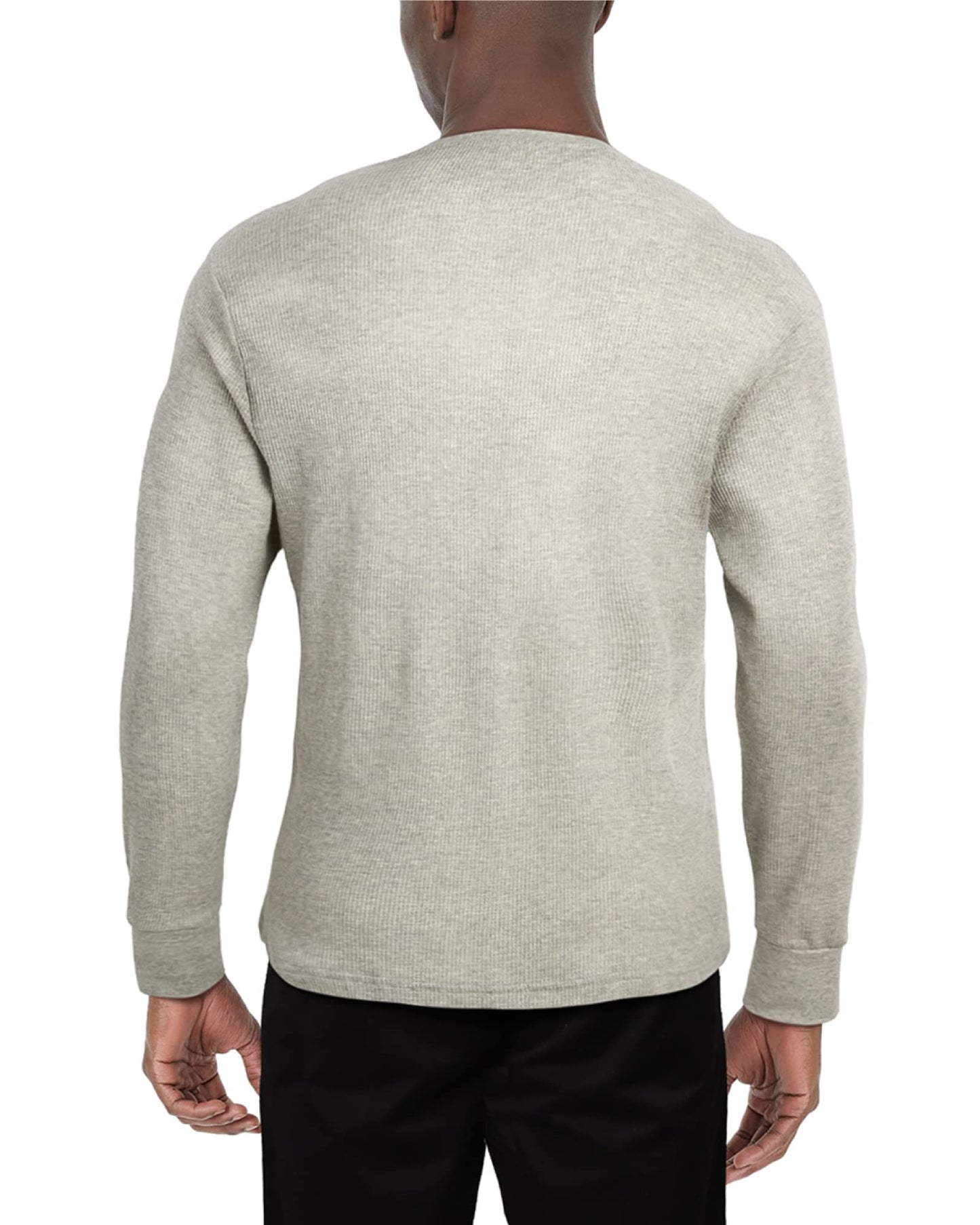 U.S. Polo Assn. Men's Thermal Shirt - Long Sleeve Waffle Knit Top, Size Large, Light Heather Grey